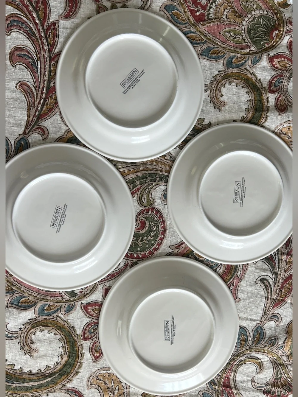 Restoration Hardware Vins de Grenoble French Cheese and Wine Plates Set of 4